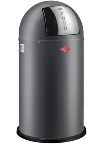 M&uuml;lleimer Wesco "Pushboy", grau (graphit matt), B:40cm H:75,5cm T:40cm, Stahlblech, M&uuml;lleimer, M&uuml;lleimer, Abfallsammler, 50 Liter
