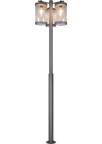 Trio LEUCHTEN Au&szlig;en-Stehlampe "SAMBESI, Gro&szlig;e Garten Stehleuchte H&ouml;he 240cm, IP44 D&auml;mmerungssensor", grau, 3, &Oslash; 51cm H: 240cm, 1 Stk., Leuchten, Outdoor Stehlampe 3-flammig, exkl 3x E27 max 28W, Alu Druckguss, Au&szlig;en-Stehlampe
