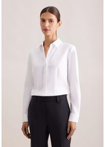 Hemdbluse Seidensticker "Schwarze Rose", Damen, Gr. XXL (44), wei&szlig;, 100% Baumwolle, unifarben, slim fit, ohne Ausschnitt, Blusen Hemdbluse, 1/1 Kragen Uni