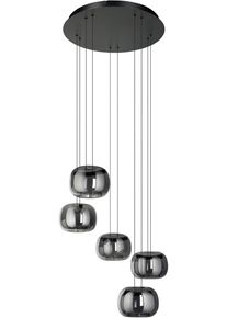 Eglo H&auml;ngeleuchte "HORTUNAS Pendellampe - Stahl - LED - 5X5,8W - IP20", silber (schwarz), 5, &Oslash; 50cm H: 150cm, 1 Stk., Leuchten, H&auml;ngelampe, Deckenlampe, Wohnzimmer, Esszimmer, H150 x &Oslash;50 cm, H&auml;ngeleuchte