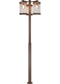 Trio LEUCHTEN Au&szlig;en-Stehlampe "SAMBESI, Gro&szlig;e Garten Stehleuchte H&ouml;he 240cm, IP44 D&auml;mmerungssensor", braun, 3, &Oslash; 51cm H: 240cm, 1 Stk., Leuchten, Outdoor Stehlampe 3-flammig, exkl 3x E27 max 28W, Alu Druckguss, Au&szlig;en-Stehlampe
