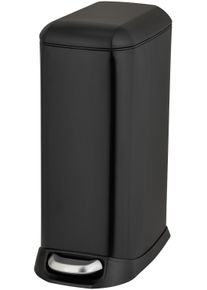 M&uuml;lleimer Wenko "Modell Design", schwarz, B:23,5cm H:55cm T:41cm, Edelstahl, Kunststoff, M&uuml;lleimer, M&uuml;lleimer, Abfalleimer mit Absenkautomatik und herausnehmbarem Einsatz