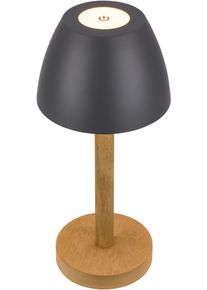 Briloner Leuchten LED Au&szlig;en-Tischleuchte "SERINA WOOD 7661015", schwarz (anthrazit), Leuchten, LED Au&szlig;en-Tischleuchte