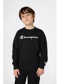 Sweatshirt Champion "SPORTWEAR CREWNECK Standard Fit", Jungen, Gr. S (128/134), schwarz (nbk, ns), Obermaterial: 54% Baumwolle, 46% Polyester, normal, Rundhals, Sweatshirts Sweatshirt, f&uuml;r Kinder, sportlicher Stil, Rundhalsausschnitt, ohne Verschluss