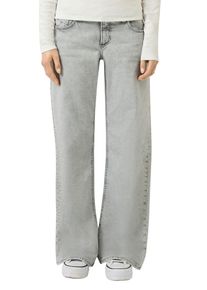Stretch-Jeans QS "CATIE Wide Leg", Damen, Gr. 44, L&auml;nge 30, light grau used, Denim/Jeans, Obermaterial: 91% Baumwolle, 7% Elastomultiester, 2% Elasthan. Futter: 65% Polyester, 35% Baumwolle, unifarben, slim fit kn&ouml;chellang, Jeans Stretch-Jeans, 5-Pocket-Form