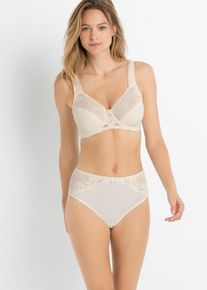 Minimizer-BH bonprix "Minimizer-BH mit gepolsterten Tr&auml;gern (2er Pack)", Damen, Gr. 75, Cup E, beige (creme, taupe), Obermaterial: 80% Polyamid, 20% Elasthan. Futter: 100% Baumwolle. Spitze: 87% Polyamid, 13% Elasthan, BHs Minimizer-BH, Minimizer-Passform, mit gepolsterten Tr&auml;gern, mit edler Spitze