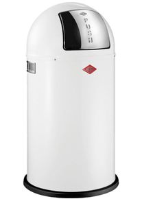 M&uuml;lleimer Wesco "Pushboy", wei&szlig;, B:40cm H:75,5cm T:40cm, Stahlblech, M&uuml;lleimer, M&uuml;lleimer, Abfallsammler, 50 Liter