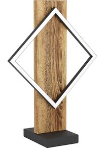 Eglo Tischleuchte "BOYAL Tischlampe - Stahl, Holz - LED - 1X13W - IP20", schwarz, braun rustikal, 1, H: 42,5cm, 1 Stk., Leuchten, Nachttischlampe, Schreibtischleuchte, Leselampe, L30 x B15 x H42,5 cm, Tischleuchte
