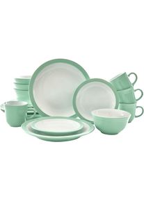 Kombiservice Retsch Arzberg "Geschirr-Set, Service CAMDEN", gr&uuml;n (salbeigr&uuml;n, wei&szlig;), 16 Stk., Steinzeug, Geschirr-Sets, Kombiservice, rustikaler Landhaus-Charm, 16 Teile, f&uuml;r 4 Personen