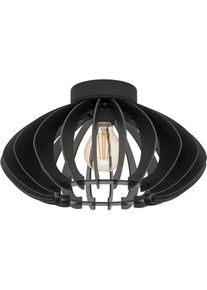 Eglo Deckenleuchte "Cossano 3 Deckenlampe, Vintage, Retro, Japandi, E27, Flurlampe, Lampe", schwarz, 1, &Oslash; 38cm H: 21,5cm, 1 Stk., Leuchten, Wand-/Deckenleuchte - H21,5 x &Oslash;38 cm - schwarz - 1X40W exkl., Deckenleuchte