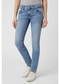 Slim-fit-Jeans Herrlicher "Touch Slim Denim", Damen, Gr. 29, L&auml;nge 30, blau (after rain), Denim/Jeans, Obermaterial: 78% Baumwolle, 19% Polyester, 3% Elasthan, skinny fit lang, Jeans Slim-fit-Jeans, mit besonderer Nahtf&uuml;hrung