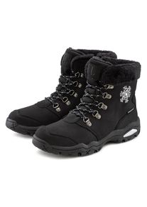 Winterstiefelette Lascana "Winterboots, Outdoorstiefelette, Stiefel, Stiefelette, Schneestiefel", Damen, Gr. 39, w&auml;rmend, schwarz, Obermaterial: 100% Synthetik. Decksohle: 100% Polyester. Futter: 100% Polyester. Laufsohle: 100% Synthetik, gemustert, unifarben, Basic, Schuhe Winterstiefelette, mit wind-& wasserabweisender Tex-Membran, Topseller