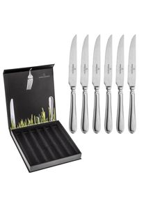 Steakmesser "Landhaus Vintage, im Geschenkkarton", silberfarben, B:19,3mm, Edelstahl, PICARD & WIELP&Uuml;TZ SOLINGEN, Essmesser, Steakmesser, praktisches Steakmesser-Set