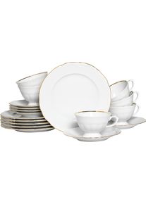 Kaffeeservice Creatable "Maria Theresia, KaffeeService 18-tlg", gold (wei&szlig;, goldfarben), 18 Stk., Porzellan, Geschirr-Sets, Kaffeeservice, Traditionelle Porzellanform