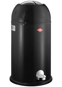 M&uuml;lleimer Wesco "Kickmaster", schwarz, B:37,5cm H:69cm T:37,5cm, Stahlblech, M&uuml;lleimer, M&uuml;lleimer, Abfallsammler mit D&auml;mpfer, 33 Liter