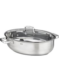 R&ouml;sle Br&auml;ter R&Ouml;SLE "MOMENTS mit Glasdeckel", silberfarben, B:33cm H:19,5cm L:40,5cm, T&ouml;pfe, Br&auml;ter, oval