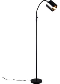 REALITY LEUCHTEN Stehlampe "JASON, Stehleuchte 1-flammig exkl 1x E14 max 10W, H&ouml;he 130cm, &Oslash; 20cm", schwarz (rauchgrau schwarz), 1, &Oslash; 12cm H: 130cm, 1 Stk., Leuchten, mit Kippschalter, Leuchtenkopf flexibel ausrichten, Kabel 180cm, Stehlampe
