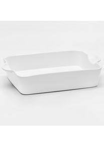 Auflaufform Van Well "Backform eckig, 35 x 22,5 x 7,5 cm", wei&szlig;, B:35cm L:22,5cm, Porzellan, Auflaufformen, Auflaufform, wei&szlig; gl&auml;nzend, sp&uuml;lmaschinen- und mikrowellengeeignet