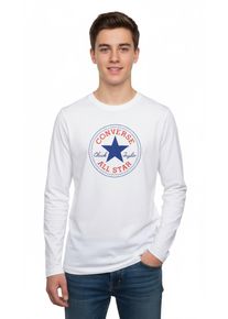 Langarmshirt Converse "CNVB CHUCK PATCH LS TEE", Jungen, Gr. 146/152 (158), wei&szlig;, Sweatware, Obermaterial: 100% Baumwolle, normal, Rundhals, eingesetzt abgesteppt, Shirts Langarmshirt, f&uuml;r Kinder