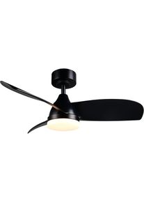 REALITY LEUCHTEN LED Deckenleuchte "HELSINKI mit Ventilator, Deckenventilator mit Licht inkl Fernbedienung", schwarz (schwarz matt), 1, &Oslash; 90cm H: 40cm, 1 Stk., Leuchten, 6 Geschwindigkeiten h&ouml;henverstellbar Vor-& R&uuml;cklauf dimmbar Nachtlicht, LED Deckenleuchte