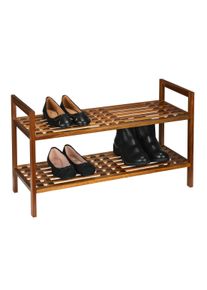 Schuhregal Wenko "Modell Fondi", braun, B:69cm H:40,5cm T:27cm, Massivholz, Regale, Schuhregal