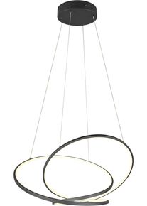Trio LEUCHTEN LED Pendelleuchte "DARVIN, LED H&auml;ngelampe 52W 6700 Lumen, dimmbar, Lichtfarbe einstellbar", schwarz (schwarz matt), 1, H: 150cm, 1 Stk., Leuchten, CCT 2300/3000/4000K warmwei&szlig;-kaltwei&szlig;, h&ouml;henverstellbar bis max 150cm, LED Pendelleuchte