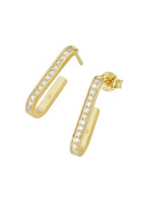 Paar Ohrstecker "Ohrstecker mit Zirkonia, vergoldet, Silber 925", gold, Giorgio Martello MILANO, Ohrringe, Herren, Silber 925 (Sterlingsilber), Paar Ohrstecker