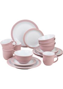 Kombiservice Retsch Arzberg "Geschirr-Set, Service CAMDEN", rosa (pink, ros&egrave;), 16 Stk., Steinzeug, Geschirr-Sets, Kombiservice, rustikaler Landhaus-Charm, 16 Teile, f&uuml;r 4 Personen