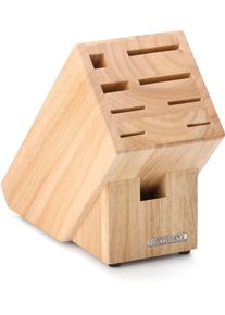 Messerblock CONTINENTA, beige (holzfarben), B:11,5cm H:22cm L:22cm, Messerbl&ouml;cke, Messerblock, mit Scherenschlitz, Gummibaum 22x11,5x22cm