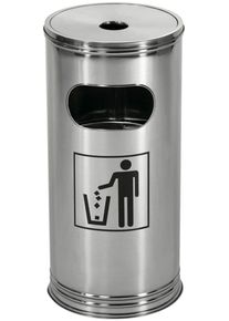 Aschenbecher Wesco "Standascher 15 L", edelstahl, B:30cm H:61,5cm T:30cm &Oslash;:30cm, Edelstahl, M&uuml;lleimer, Aschenbecher, mit Einsatz und Einwurfschlitz, wetterfest