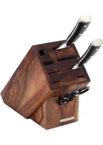 Messerblock CONTINENTA, braun (holzfarben), B:11,5cm H:22cm L:22cm, Messerbl&ouml;cke, Messerblock, Akazie, 22x11,5x22cm