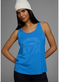 Sporttop Kangaroos, Damen, Gr. 36, blau (azurblau, navy), Single Jersey, Obermaterial: 50% Baumwolle, 50% Modal, unifarben, figurbetont h&uuml;ftbedeckend, Rundhals, Tops Sporttop, Topseller