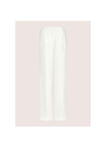 Madeleine Mode MADELEINE, Damen, Stoffhose &raquo;Bundfaltenhose Palazzohose mit Formbund&laquo;, wollwei&szlig;, 42 - N + K Gr, Bequeme Passform, L&auml;nge ca. 106 cm