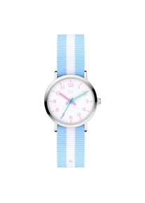 Cool Time, Damen, Quarzuhr &raquo;The Cool Stripe&laquo; Armbanduhr, Kinderuhr, M&auml;dchen, analog, hellblau, wei&szlig;, Sch&ouml;ne Kinderarmbanduhr