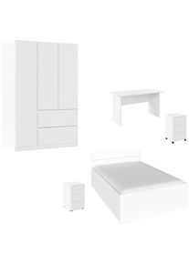Rauch, Jugendzimmer-Set &raquo;Komplettzimmer Schlafzimmer-Set (5-St.) Jugendzimmer-Set JOEL&laquo; Set, 5 Stk. tlg. Bett 2 Breiten,Nachttisch,Tisch,Rollcontainer