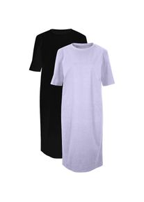 bonprix, Damen, Shirtkleid &raquo;Oversize-T-Shirtkleid aus reiner Baumwolle (2er Pack)&laquo; Packung, 2 Stk. tlg. f&uuml;r Alltag, mit Rundhalsausschnitt, Kurzarm, 