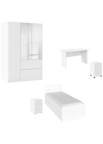 Rauch, Jugendzimmer-Set &raquo;Komplettzimmer Schlafzimmer-Set (5-St.) Jugendzimmer-Set JOEL&laquo; Set, 5 Stk. tlg. Bett 2 Breiten,Nachttisch,Tisch,Rollcontainer