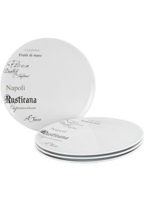 Creatable, Pizzateller &raquo;Europa Gustoso, Pizzateller 33 cm 4-tlg&laquo; Vielseitig einsetzbar, Dezente Dekoranlage, wei&szlig;, Porzellan, 33 cm, wei&szlig;