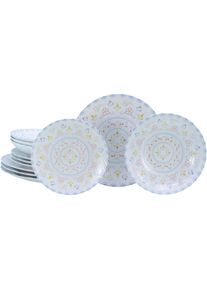 Creatable, Teller-Set &raquo;Primavera Pastell, Tellerset 12-tlg.&laquo; Vollfl&auml;chig dekoriert, Schmetterlingsmotive, Zarte Pastellt&ouml;ne, bunt, 12, bunt