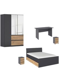Rauch, Jugendzimmer-Set &raquo;Komplettzimmer Schlafzimmer-Set (5-St.) Jugendzimmer-Set JOEL&laquo; Set, 5 Stk. tlg. Bett 2 Breiten,Nachttisch,Tisch,Rollcontainer