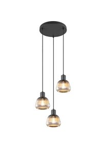 Trio Leuchten, Pendelleuchte &raquo;TARIFA, 3-flammige H&auml;ngeleuchte exkl 3xE27 max 25W, Glas H&auml;ngelampe&laquo; E27 1 Stk. warmwei&szlig; - kaltwei&szlig; h&ouml;henverstellbar max