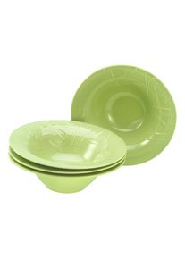 Creatable, Pastateller &raquo;Gourmet, Pastateller 27 cm, 4-tlg&laquo; Hochwertiges Design, Europ&auml;ische Qualit&auml;tsproduktion, gr&uuml;n, Porzellan, 27 cm, gr&uuml;n