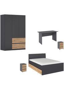 Rauch, Jugendzimmer-Set &raquo;Komplettzimmer Schlafzimmer-Set (5-St.) Jugendzimmer-Set JOEL&laquo; Set, 5 Stk. tlg. Bett 2 Breiten,Nachttisch,Tisch,Rollcontainer