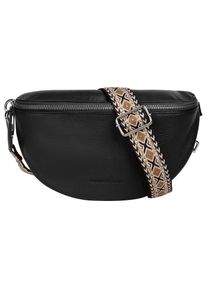 Bruno Banani, Damen, G&uuml;rteltasche echt Leder, schwarz, schwarz, Breite 27 cm x H&ouml;he 15 cm x Tiefe 9 cm