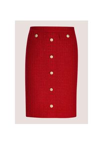 Madeleine Mode MADELEINE, Damen, Sommerrock &raquo;Rock Schlanker Bleistift-Rock mit Glanz-Akzenten&laquo;, rot, 46, L&auml;nge ca. 54 cm, oberhalb Knie