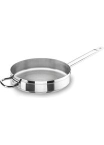 Lacor Chef Luxe Stielkasserolle nieder D28cm H7cm 4lt, Pfanne + Kochtopf, Silber, Grau