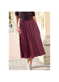 Lascana, Damen, Maxirock mit Plisseefalten, edel gl&auml;nzende Ware, bordeaux, 36, bordeaux, Faltenrock aus edel gl&auml;nzender Ware