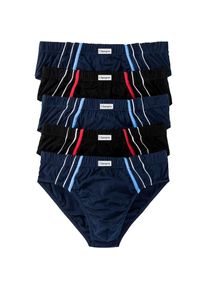 bonprix, Herren, Maxislip Packung, 5 Stk. klassisch geschnittene Passform, sportive Optik, aus Baumwolle, dunkelblau + schwarz, 5 Stk., 12 - 5 Stk., 
