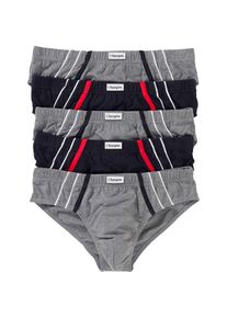 bonprix, Herren, Maxislip Packung, 5 Stk. klassisch geschnittene Passform, sportive Optik, aus Baumwolle, grau meliert + schwarz, 5 Stk., 5 - 5 Stk., 