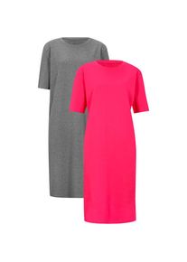 bonprix, Damen, Shirtkleid &raquo;Oversize-T-Shirtkleid aus reiner Baumwolle (2er Pack)&laquo; Packung, 2 Stk. tlg. f&uuml;r Alltag, mit Rundhalsausschnitt, Kurzarm, 